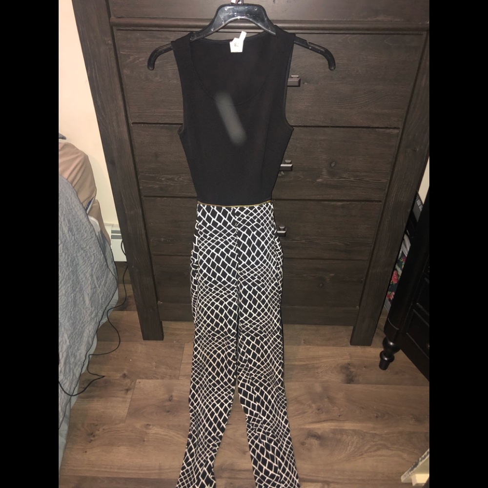Black Patterned Jump Suite